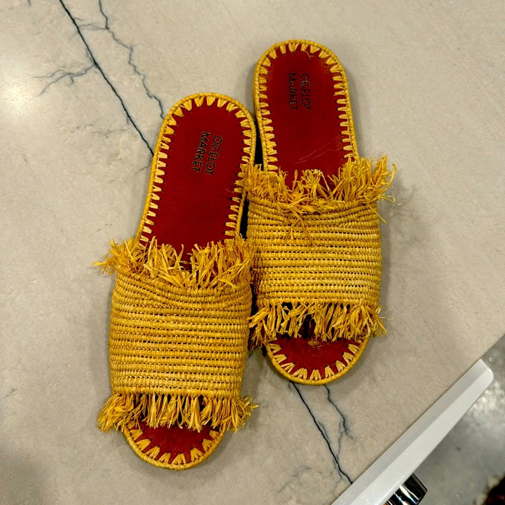 Ocelot Market Raffia slides